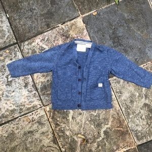Zara Knit Wear Blue Cardigan Baby Boy 6-9months